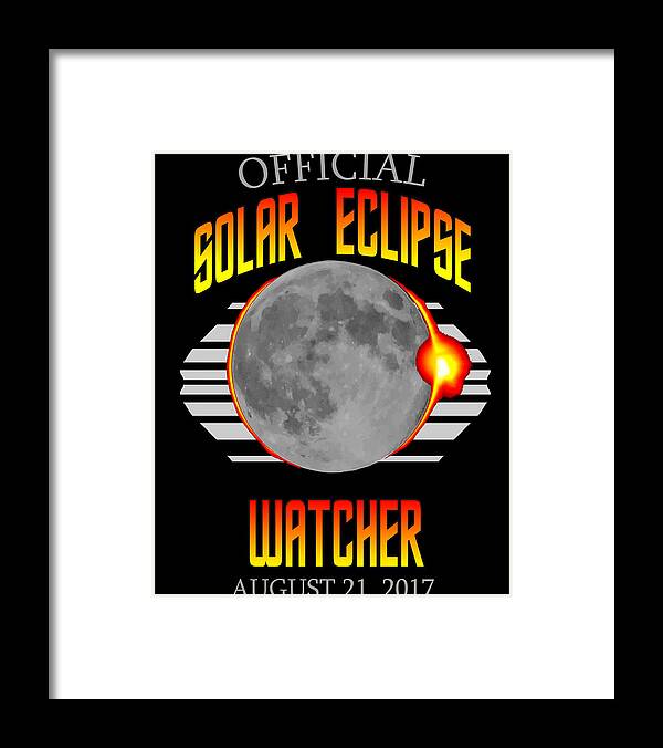 Funny Framed Print featuring the digital art Official Solar Eclipse Watcher by Flippin Sweet Gear