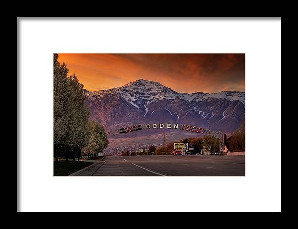 Ogden Framed Print featuring the photograph Ogden City Sunset by Michael Ash