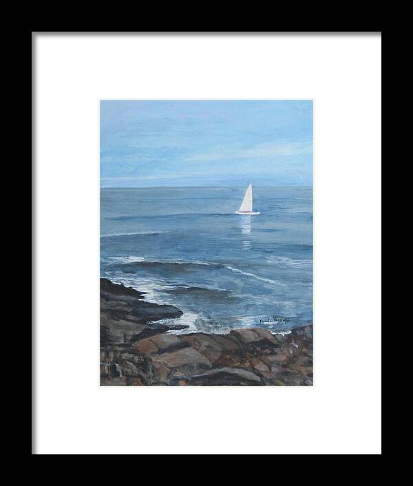 Painting Framed Print featuring the painting Ogunquit Sail by Paula Pagliughi