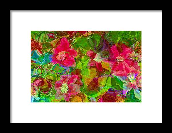 Digital Abstract Floral Flowers Framed Print featuring the digital art Oh the Color by Bob Shimer