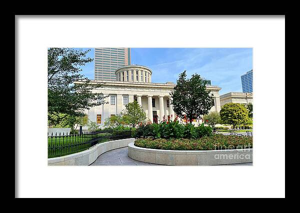 State House Framed Print featuring the photograph Ohio State House E State Street Entrance Columbus Ohio 2467 by Jack Schultz
