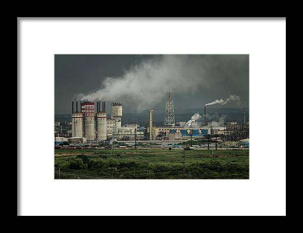 Petrochemical Framed Print featuring the photograph Oil and gas refinery plant by Mikhail Kokhanchikov