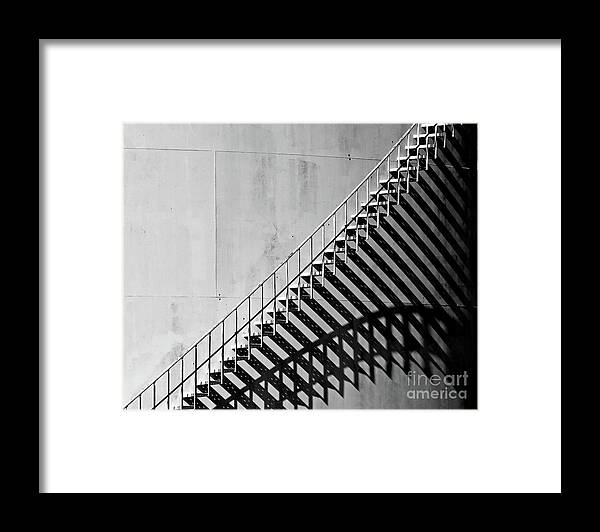 Shadow Framed Print featuring the photograph Oil Storage Tank Shadow Stairs by Pete Klinger