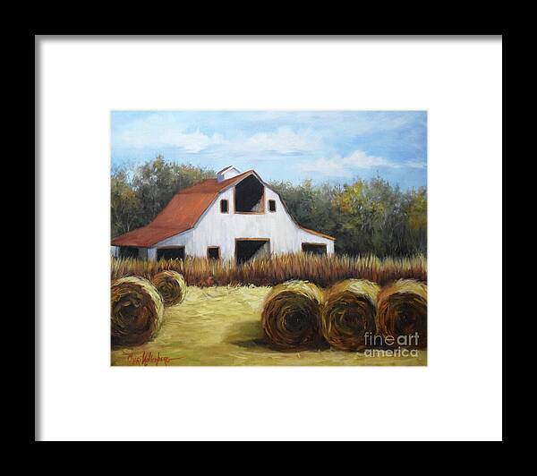 Barn Painting Framed Print featuring the painting Okemah Barn by Cheri Wollenberg