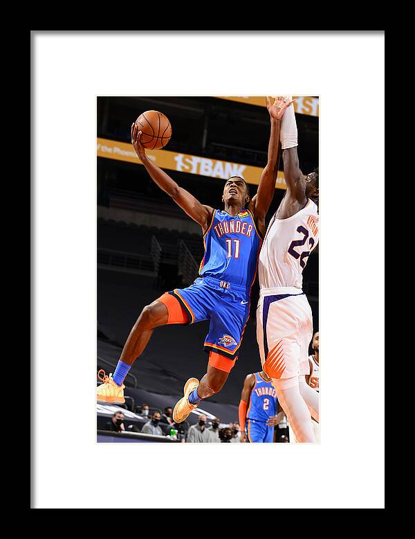 Nba Pro Basketball Framed Print featuring the photograph Oklahoma City Thunder v Phoenix Suns by Barry Gossage