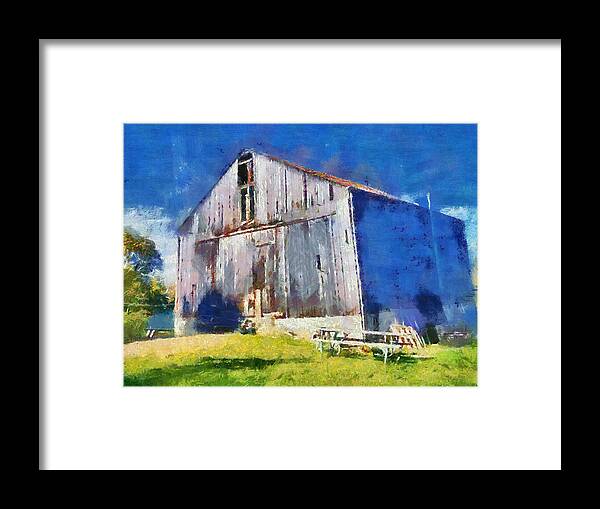 Barn Framed Print featuring the mixed media Old Barn by Christopher Reed