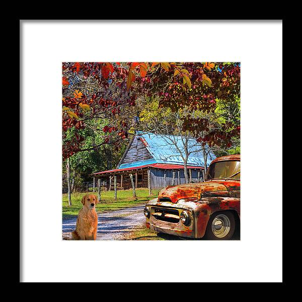 1951 Framed Print featuring the photograph Ol' Country Rust in Square by Debra and Dave Vanderlaan
