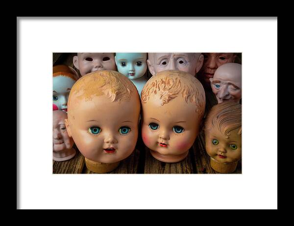 Doll Framed Print featuring the photograph Old Baby Doll Heads by Garry Gay