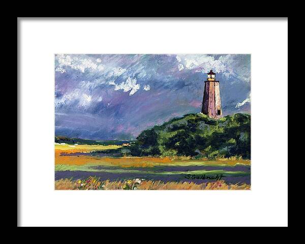 Old Baldy Framed Print featuring the painting Old Baldy Lighthouse by Shirley Galbrecht