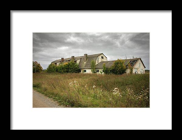 Lithuania Framed Print featuring the photograph Old Barn Siauliai Lithuania by Mary Lee Dereske