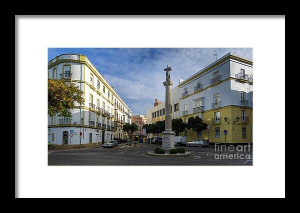 Seafront Framed Print featuring the photograph Old Cadiz Center Street Blue Sky Andalusia by Pablo Avanzini