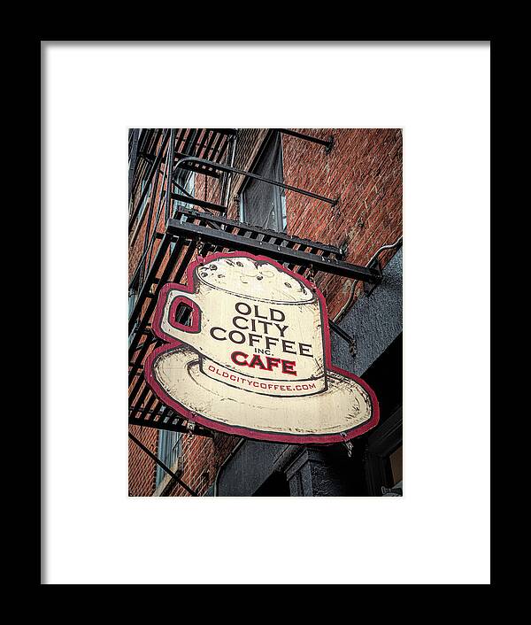 Coffee Framed Print featuring the photograph Old City Coffee Cafe by Kristia Adams