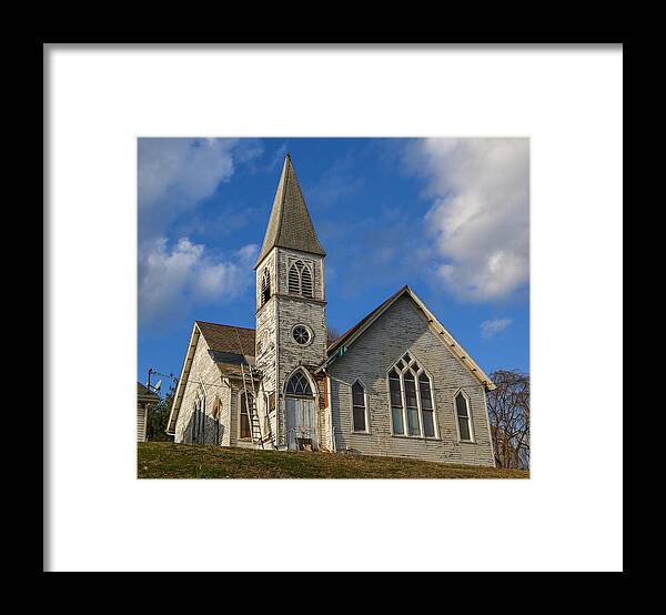 Blue Sky Framed Print featuring the photograph Old Country Church by Kevin Craft