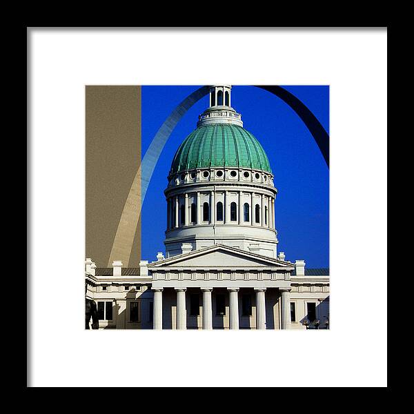 Architecture Framed Print featuring the photograph Old Courthouse Gateway Arch St Louis by Patrick Malon