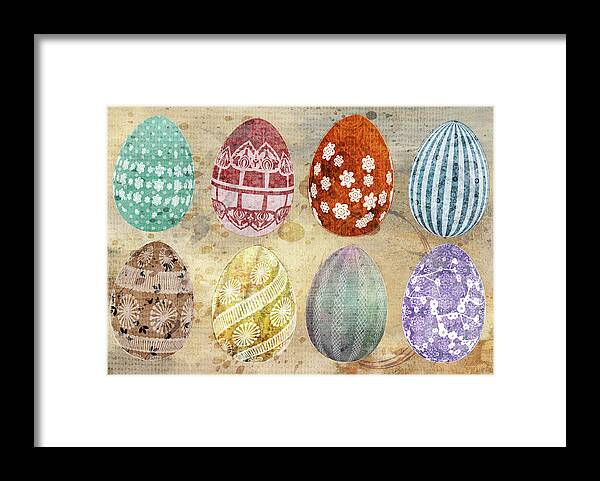 Easter Framed Print featuring the mixed media Old Fashioned Easter Eggs by Moira Law
