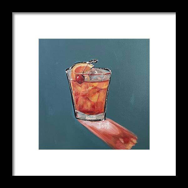 Cocktail Framed Print featuring the painting Old Fashioned by Laura Toth