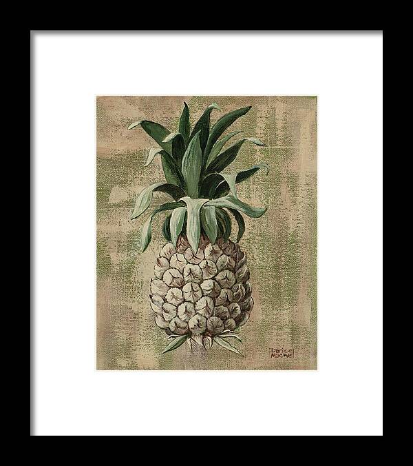 Pineapple Framed Print featuring the painting Old Fasion Pineapple 2 by Darice Machel McGuire