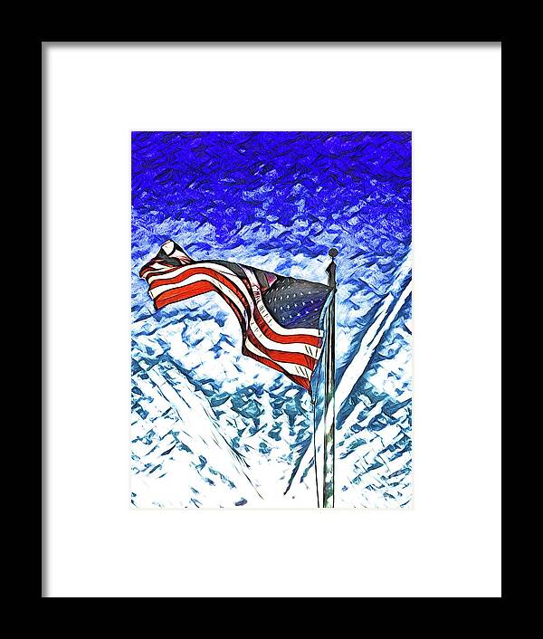 Framed Print featuring the digital art Old Glory by Michael Stothard
