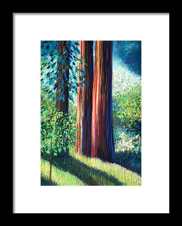 Redwoods Framed Print featuring the painting Old Growth by Polly Castor