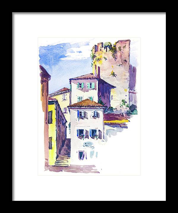 Herceg Novi Framed Print featuring the painting Old houses of Herceg Novi, 1938 by Viktor Wallon-Hars