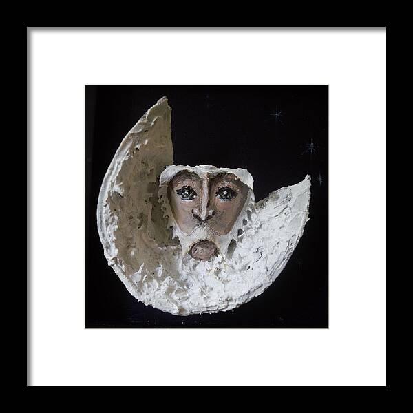 Framed Print featuring the relief Old Man in the Moon by R Allen Swezey