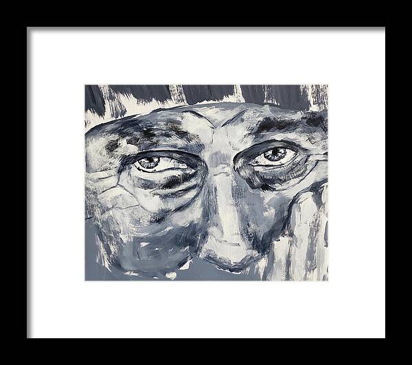 Macro Framed Print featuring the painting Old Man by Mark Ross