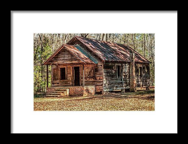 One Room Framed Print featuring the photograph Old One Room School House by Phillip Burrow