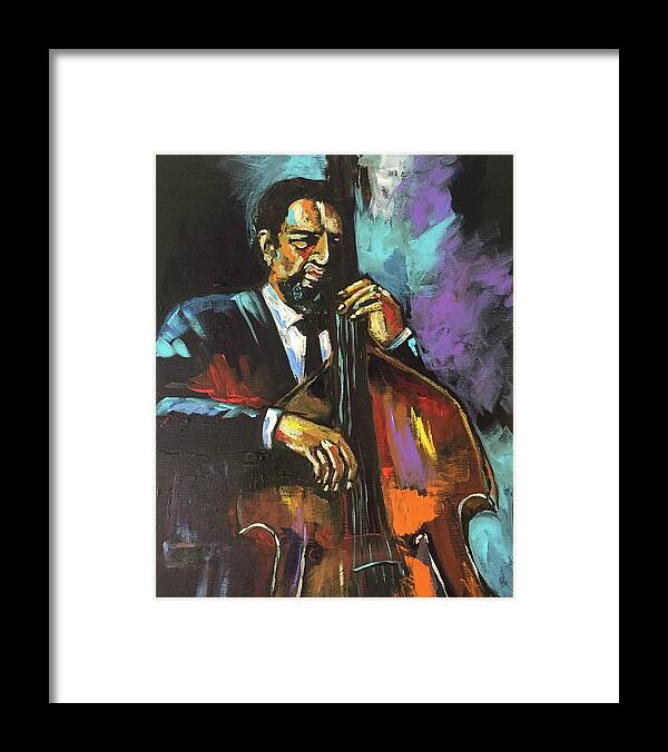 Ron Carter Framed Print featuring the painting Old Ron Carter by Ellen Lewis