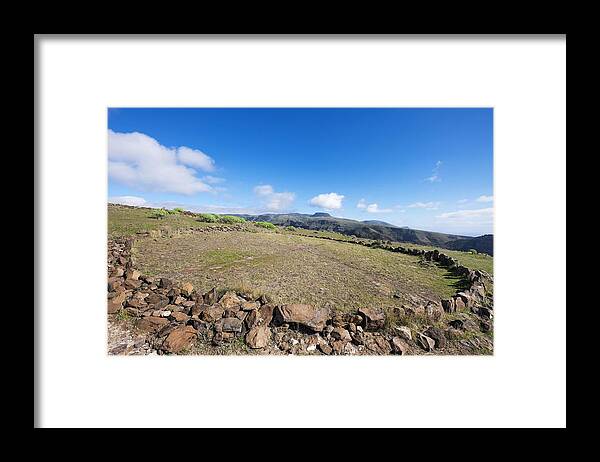 Valle Gran Rey Framed Print featuring the photograph Old threshing floor, La Merica, Valle Gran Rey, La Gomera, Canary Islands, Spain by Martin Siepmann