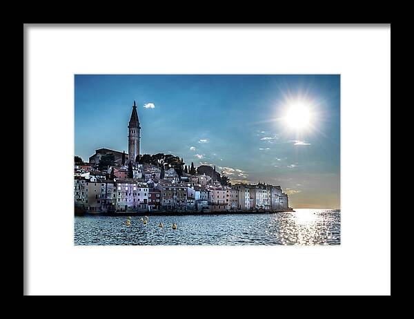Croatia Framed Print featuring the photograph Old Town Of The City Of Rovinj In Croatia by Andreas Berthold