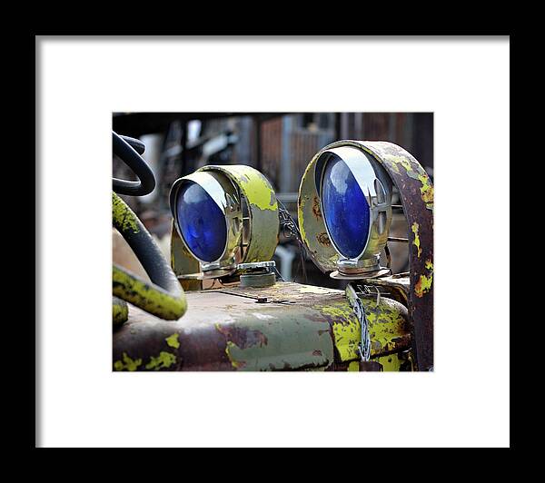 Automobile Framed Print featuring the photograph Ole Blue Eyes by Cheryl Prather