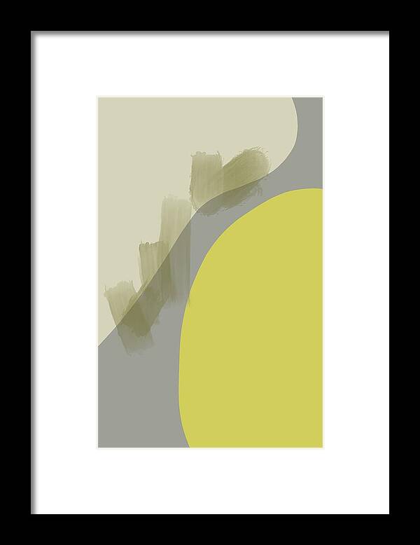 Olivea Framed Print featuring the digital art Olivea 2 - Minimal Contemporary Abstract - Modern Art by Studio Grafiikka