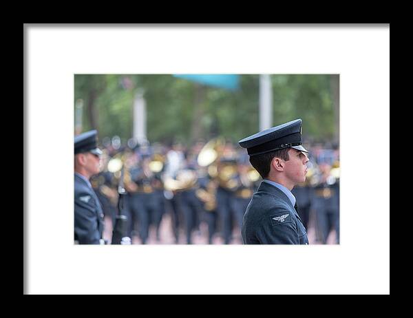 Raf Framed Print featuring the photograph On parade at RAF 100 by Andrew Lalchan