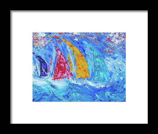 Ocean Framed Print featuring the painting On the Breeze by Bonny Puckett