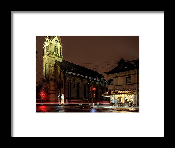 St. Hedwig Church Framed Print featuring the photograph On the corner - Brady Street by Kristine Hinrichs