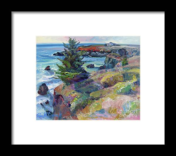 Plein Air Framed Print featuring the painting On the Edge, Sonoma Coast by John McCormick