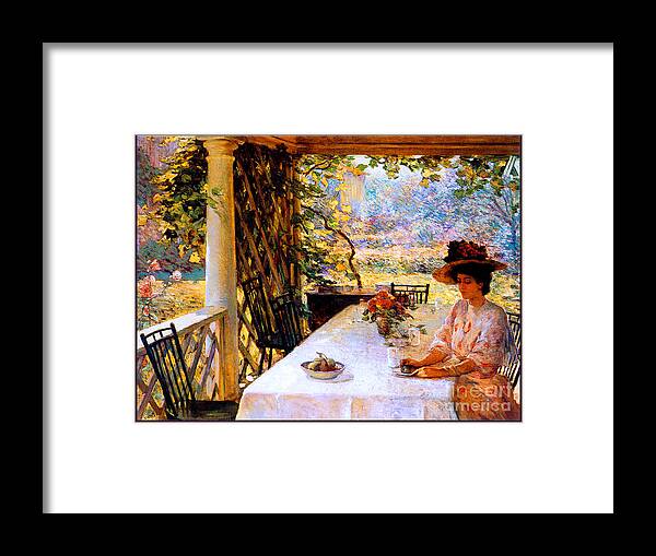 Chadwick Framed Print featuring the painting On the Porch 1908 by William H Chadwick