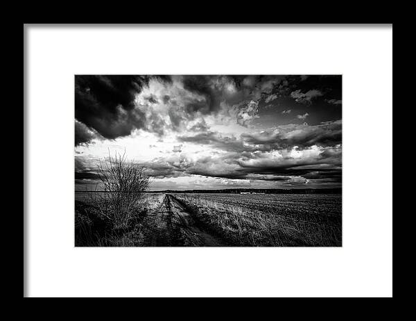 Road Framed Print featuring the photograph On The Road Again LRBW by Michael Damiani