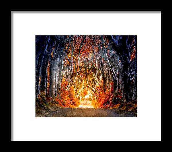 Road Framed Print featuring the digital art On The Road To Fall by Dave Lee