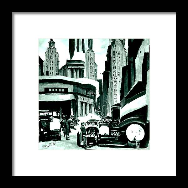 Streets Framed Print featuring the painting On the streets of New York City, 12 by AM FineArtPrints