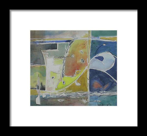 Abstract Framed Print featuring the painting On the Waterfront by Douglas Jerving
