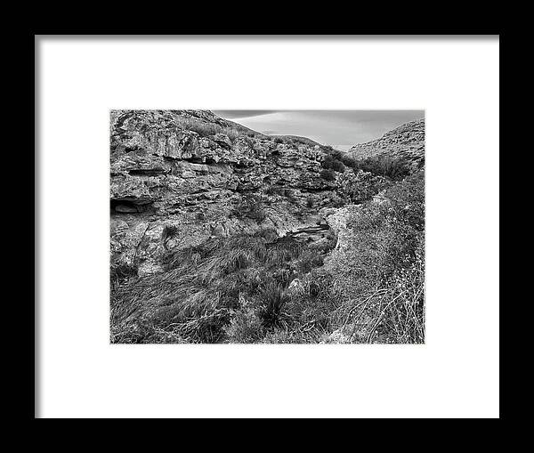 Richard E Porter Framed Print featuring the photograph On Top of the Falls-Sitting Bull Falls, New Mexico-Guadalupe Mountains, Lincoln National Forest by Richard Porter
