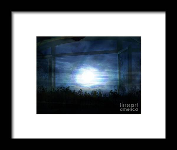 Full Moon Framed Print featuring the digital art Once Upon a Moonlit Night by Mimulux Patricia No