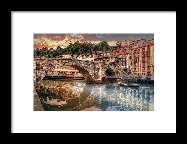 Bridge Framed Print featuring the photograph Ondarroa by Micah Offman