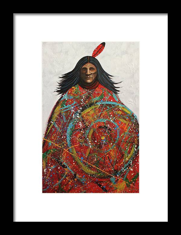  Framed Print featuring the painting One Feather Splash by Lance Headlee