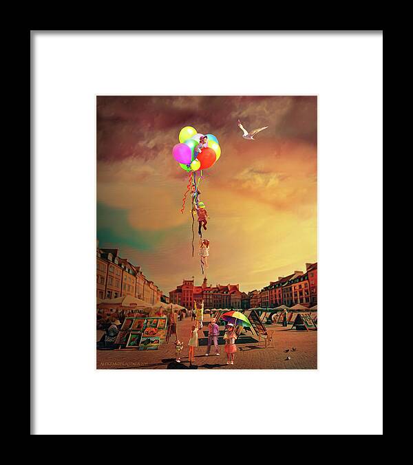 Balloons Framed Print featuring the photograph Ooops by Aleksander Rotner