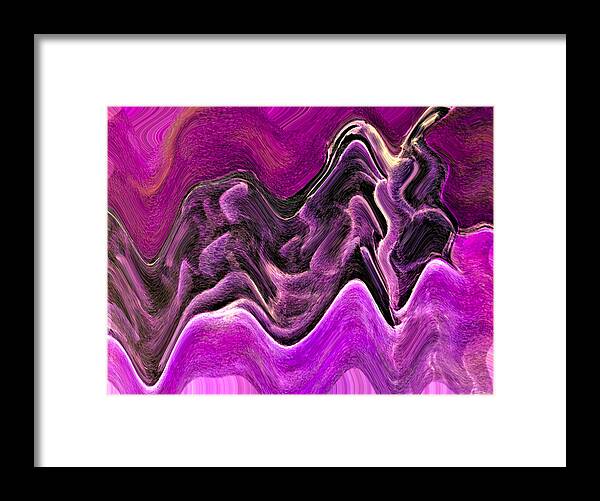 Abstract Framed Print featuring the digital art Open Oyster Abstract - Purple by Ronald Mills
