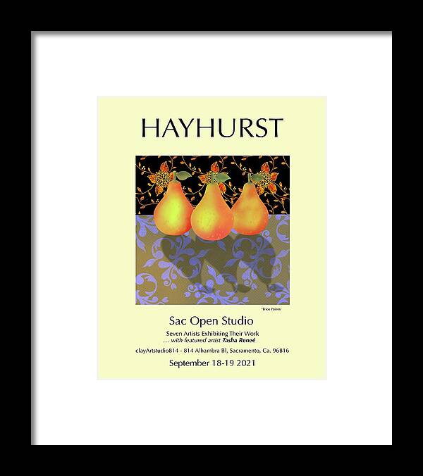 Exhibition Poster Framed Print featuring the digital art Open Studio by Steve Hayhurst