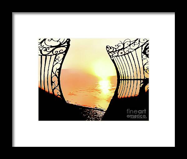 Sunset Framed Print featuring the digital art Opening The Floodgates by Eddie Eastwood