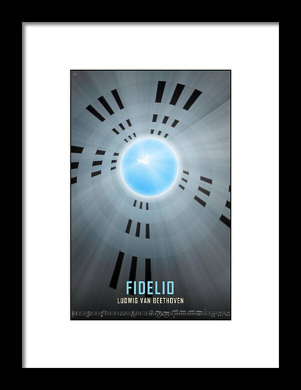 Opera Framed Print featuring the digital art Opera poster - Fidelio by Ludwig van Beethoven by Moira Risen